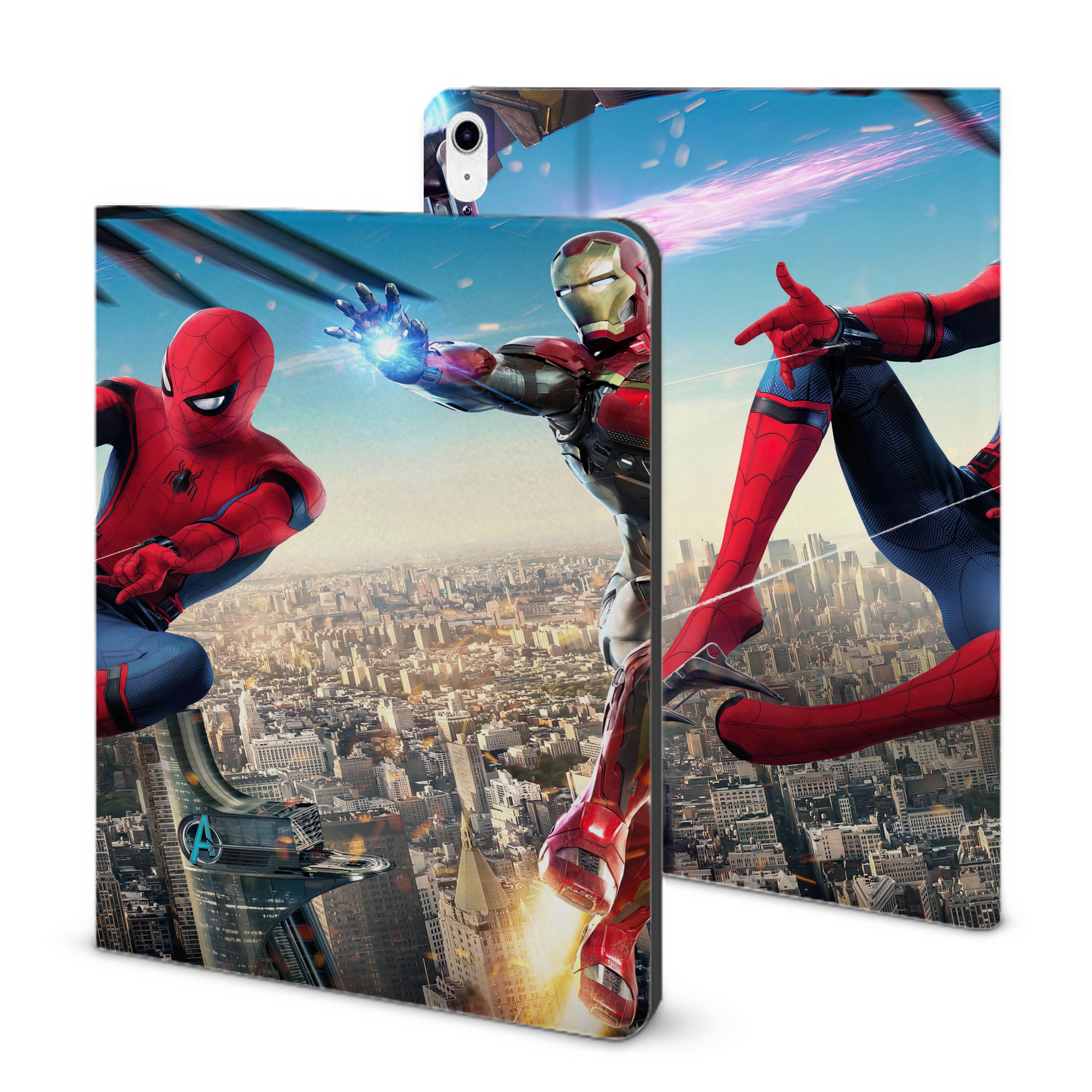（画像用） Spider Man スパイダーマン IPad ケース ブック型 PUレザー TPU 耐衝撃 軽量 薄型 ペン収納なし 全面保護 IPad 各モデル対応